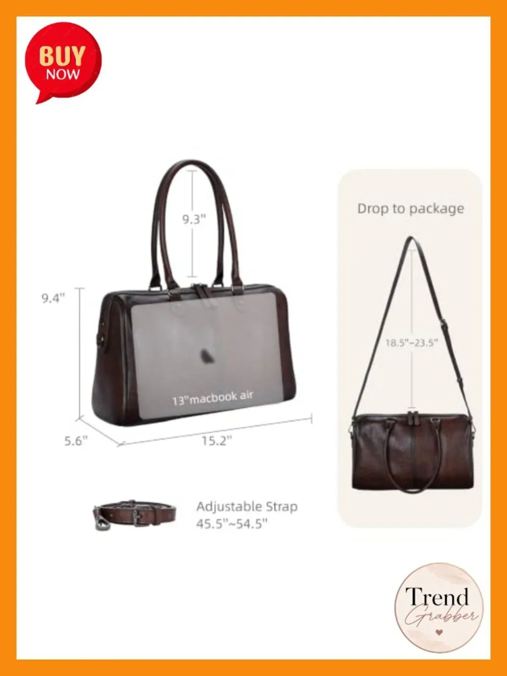 Genuine Leather Satchel Shoulder Bag Structured Tote Crossbody Purse
